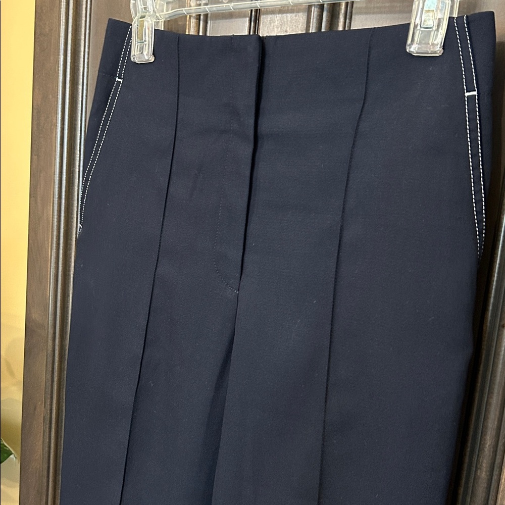 Celine Dark Navy with White Piping Straight Leg Trousers ID: 150/66A NWOT - Picture 11 of 11